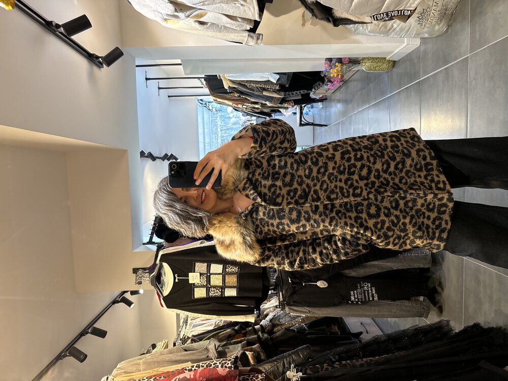 Leopar Kürklü Kaban 
