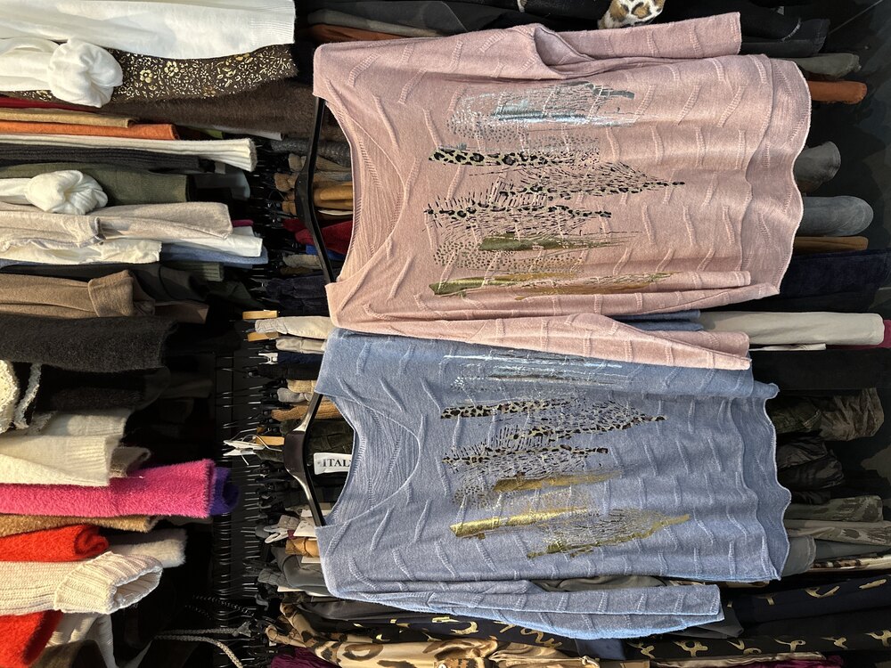 Yaldızlı İtalyan Hafif Bluz