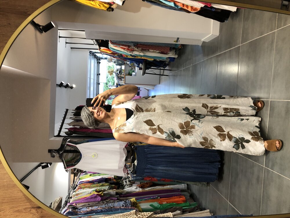 Keten Çiçekli Tulum