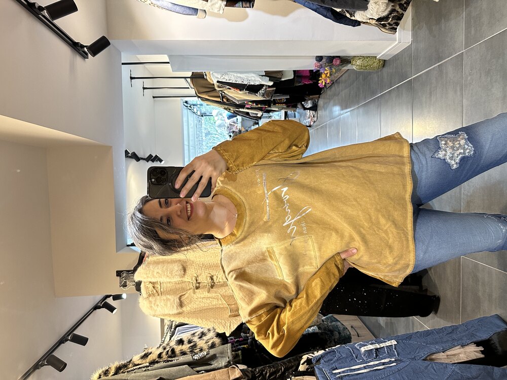 Desenli Sweat Bluz
