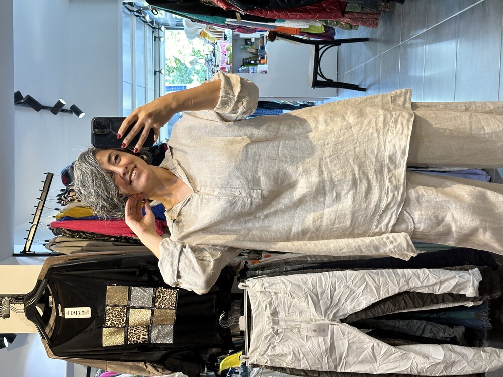 Keten Tunik Bluz
