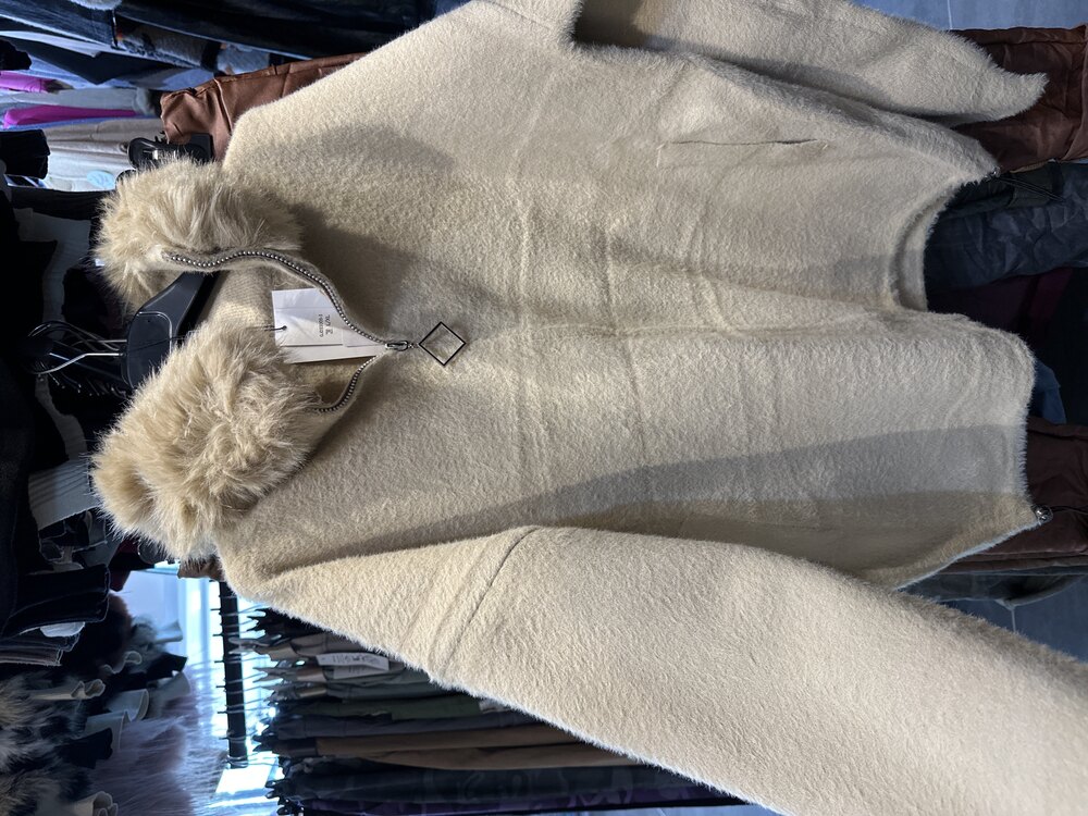 Fermuarlı Angora Kaban Ceket