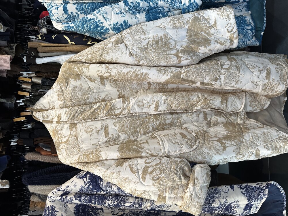 Desenli Oversize Kapitone Ceket