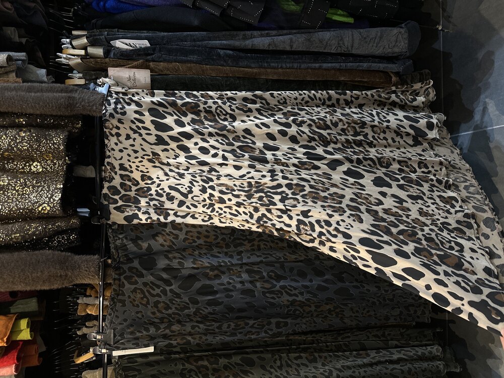 Leopar Esnek Saten Etek