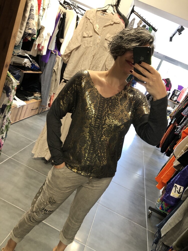 Yaldızlı İnce Bluz İtalyan