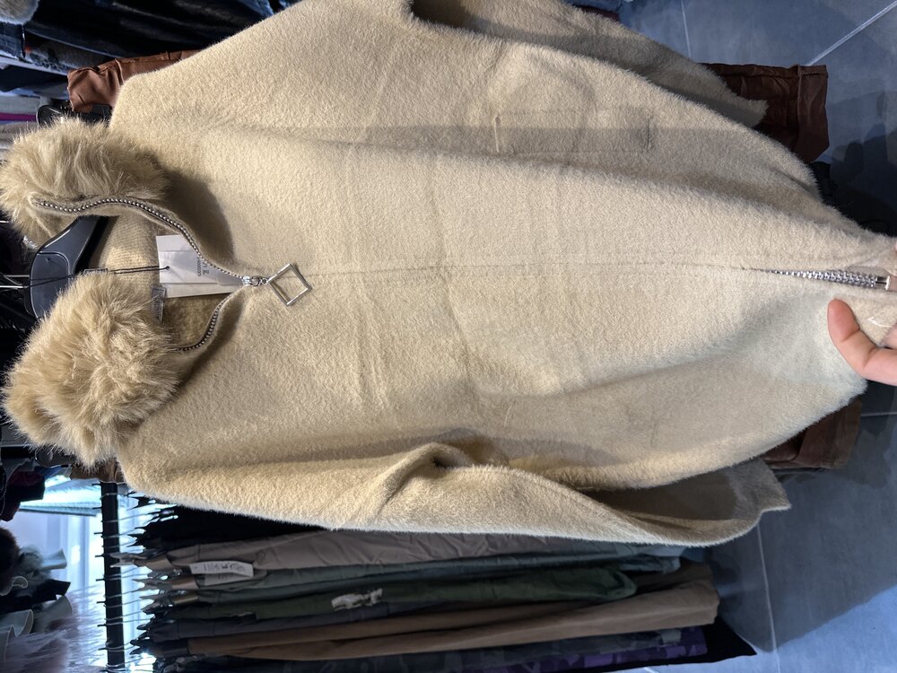 Fermuarlı Angora Kaban Ceket