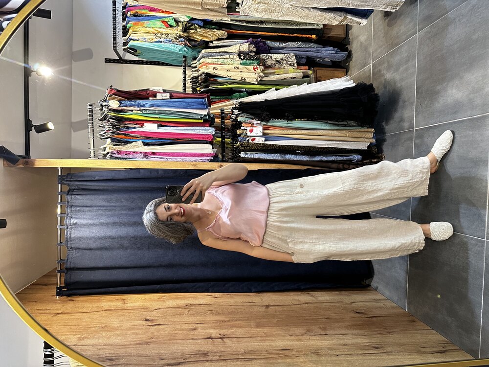 Şalvar Model Keten Bol Pantolon