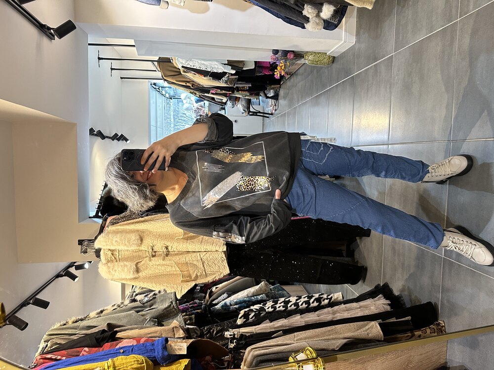 Leopar Detay Sweat Bluz