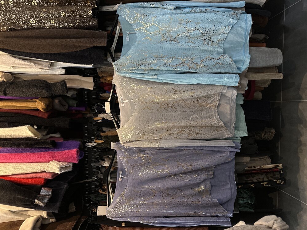 Likralı Yaldızlı Bluz