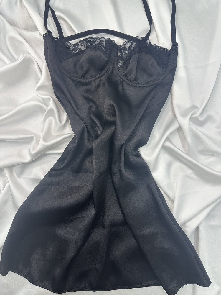 BALENLİ SATEN JARTİYER & MİNİ DRESS SET