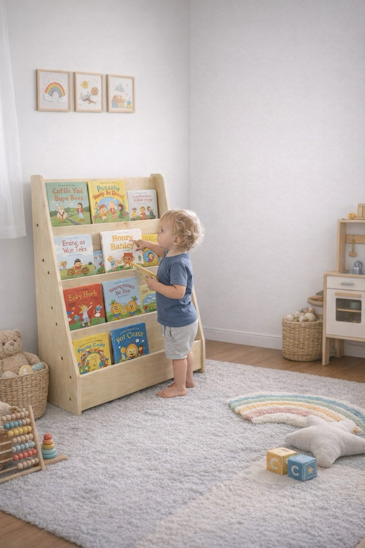 4 bölmeli montessori kitaplık