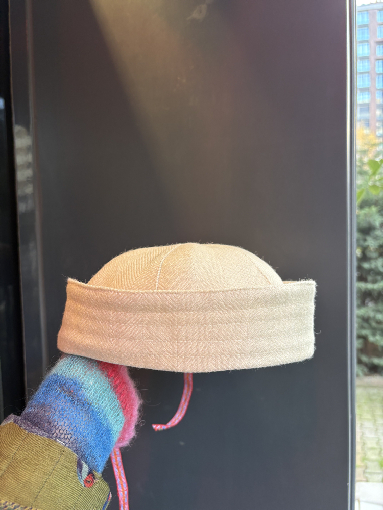 Beige Wool Sailor Hat
