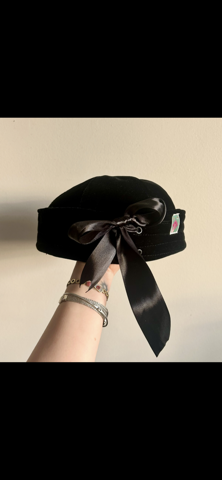Black Velvet Sailor Hat