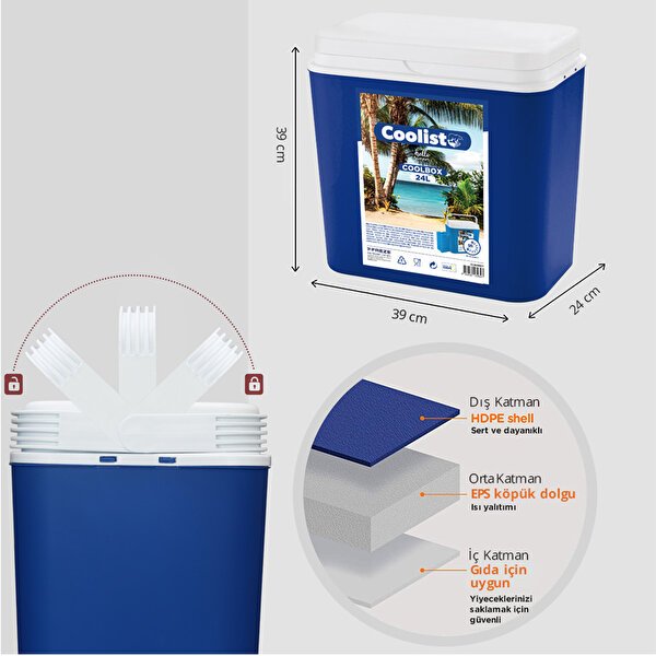 30 Litre Buzluk+3 Adet 400 Gr Buz Kaseti