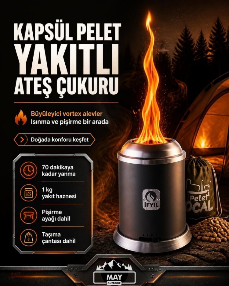 Kapsül Pelet Yakıtlı Ateş Çukuru ve Pişirici (Peletli)