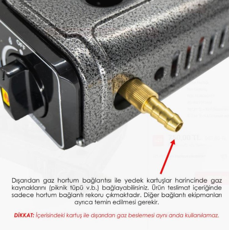 Tekli Portatif Kamp Ocak, Rüzgarlıklı, Ekstra Gaz Girişli