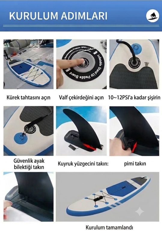 Şişme Sup Board/ Stand Up Paddle Board 320*81*15cm Full Set