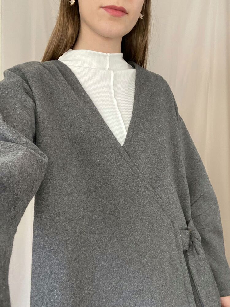 Belen Gri Kaşe Hırka