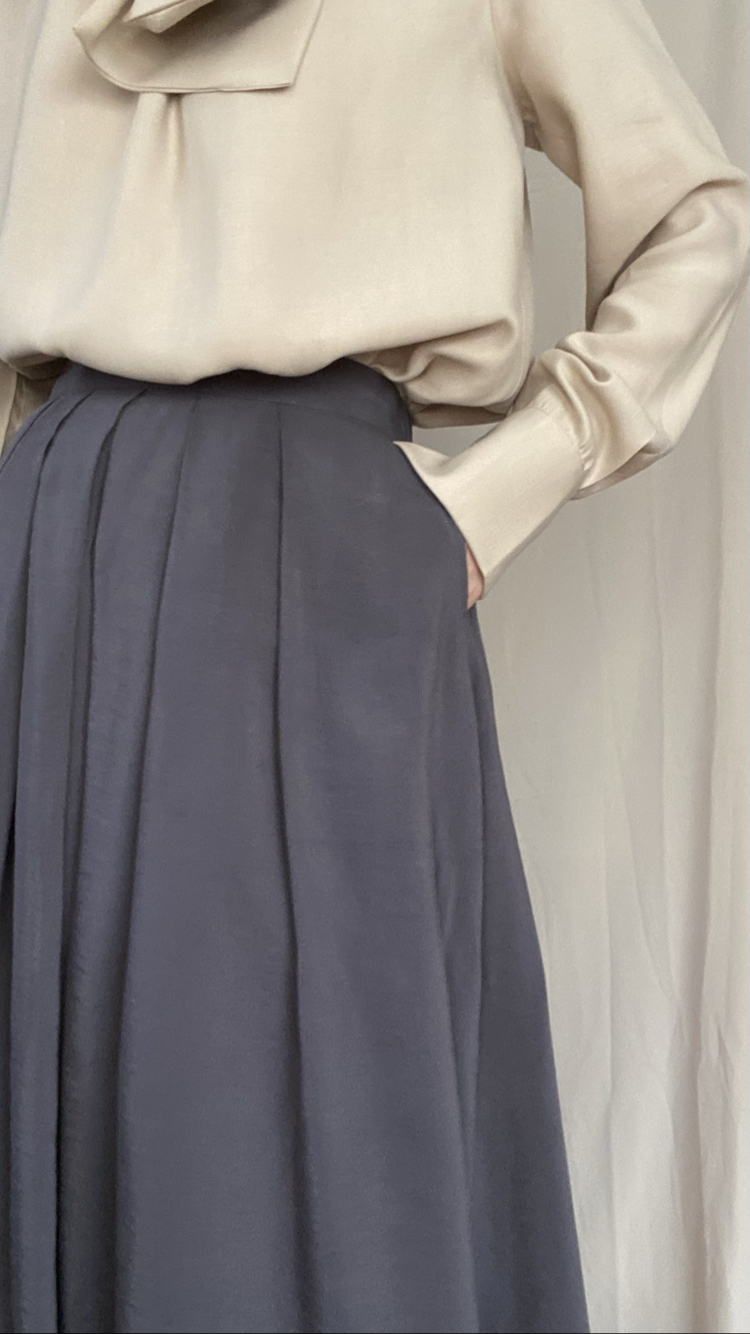 Cotton Lacivert Etek
