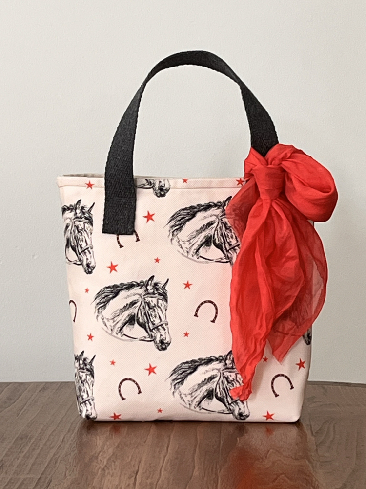 At desenli tote bag 