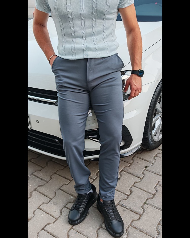  Premium Likralı Jogger Pantolon-Füme