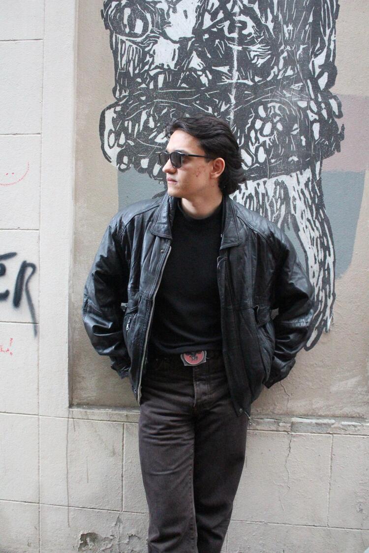 vintage bomber deri ceket