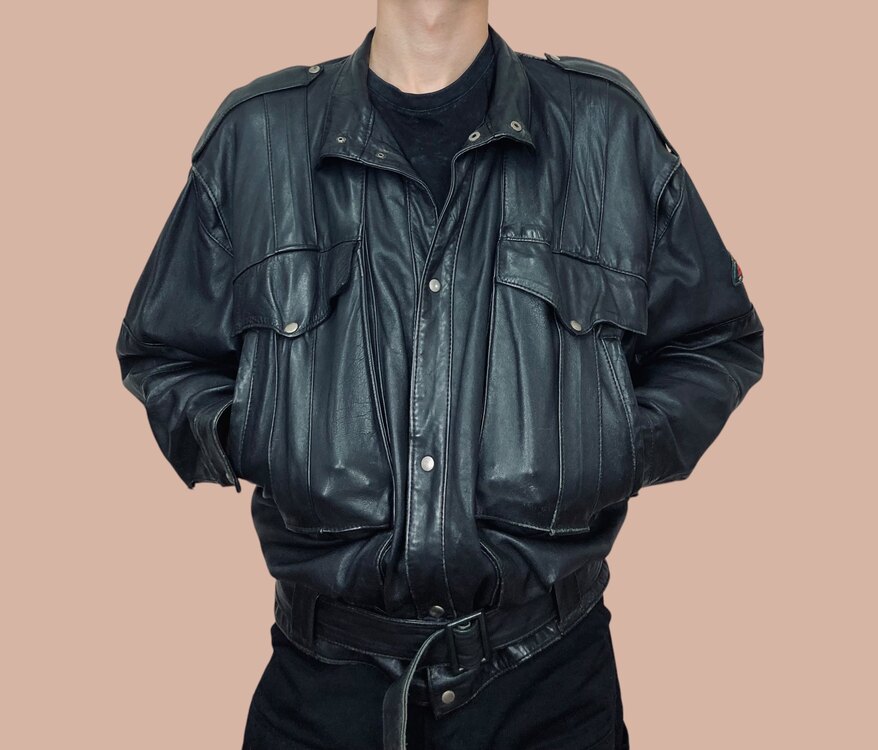 Vintage oversize deri ceket