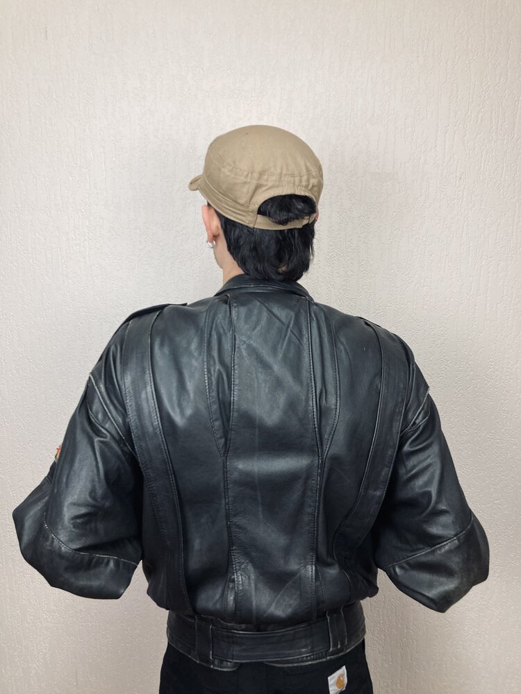 Vintage oversize deri ceket