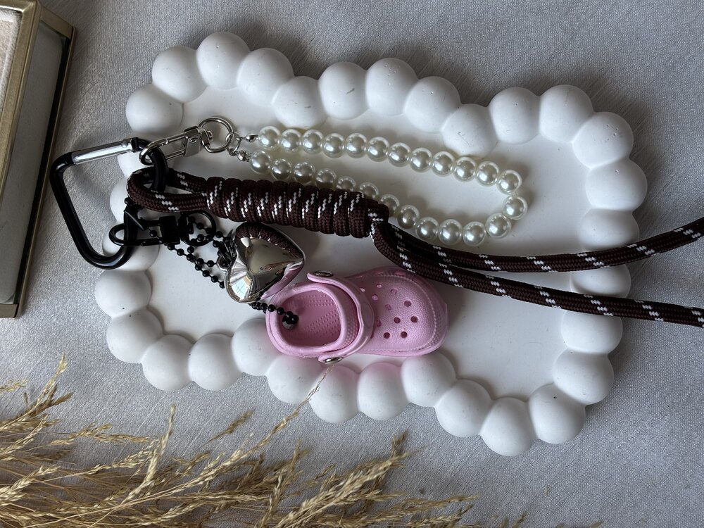 Pembe Crocs İncili Çanta Charmı