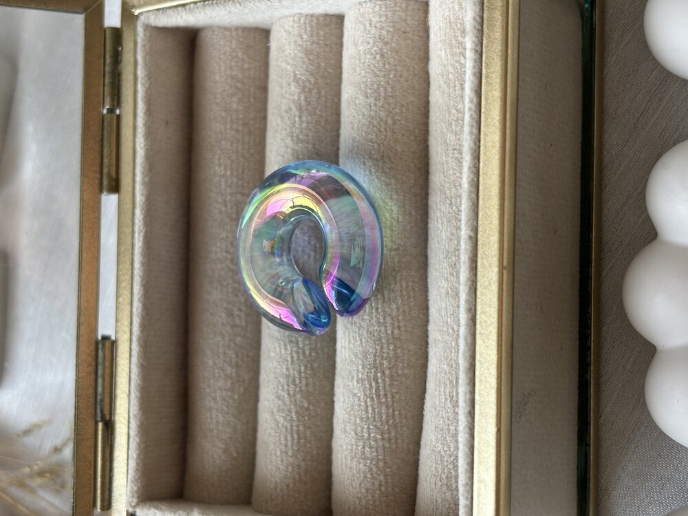Hologram Kıkırdak Küpe Mavi 
