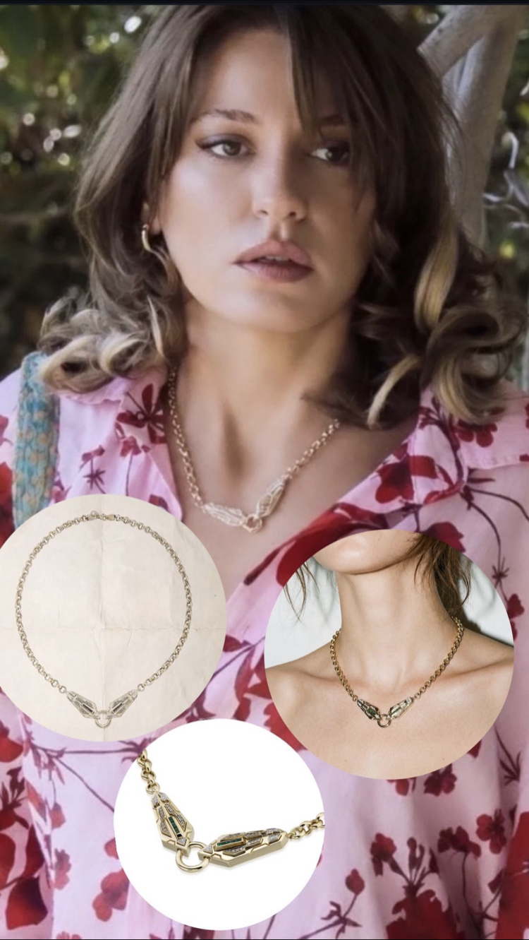 Yeşil Taşlı Leyla Kolye 