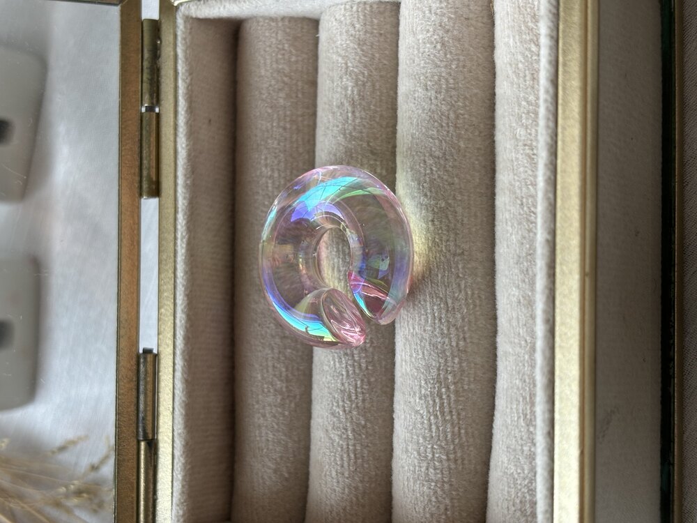 Hologram Kıkırdak Küpe Pembe