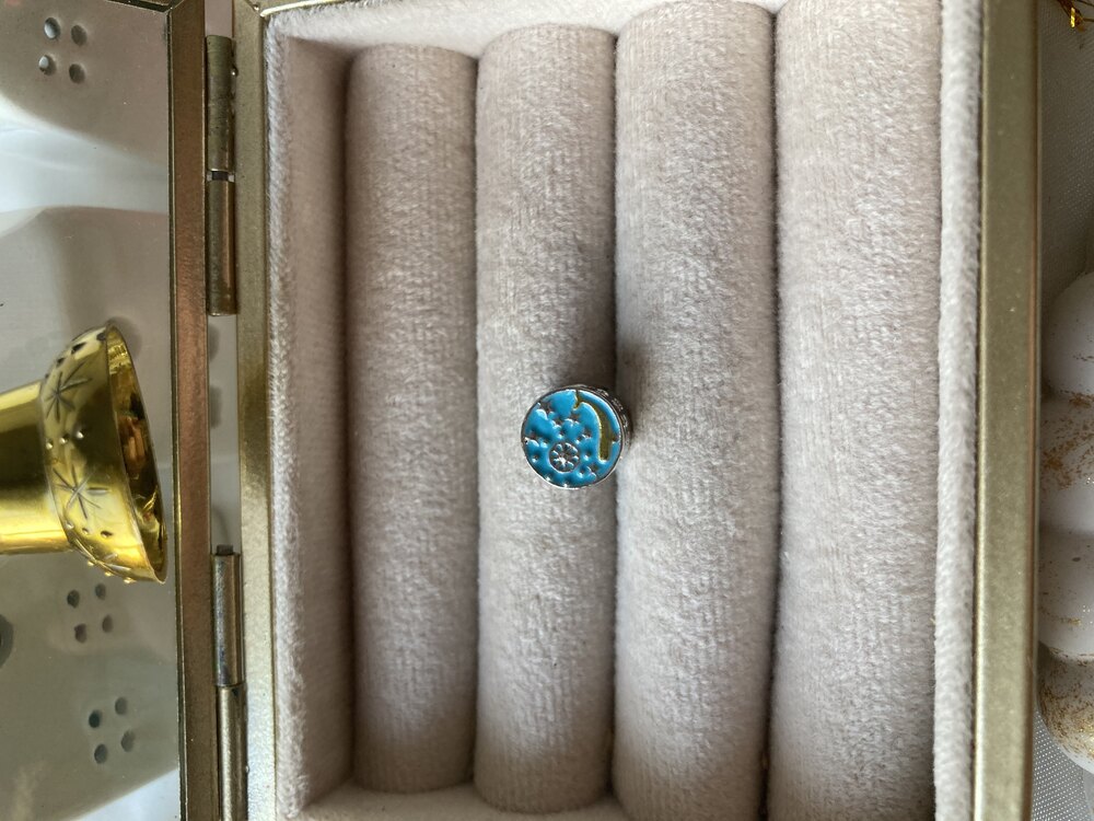 Mavi Mineli Balık Desen Pandora Charm