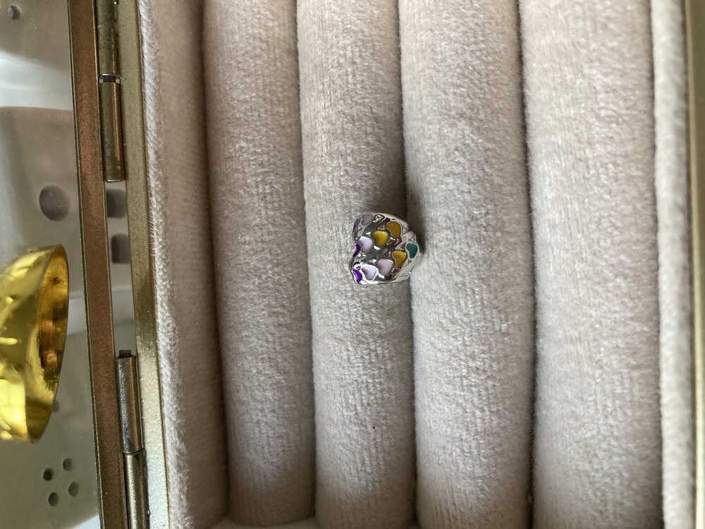Renkli Mineli Kalp Pandora Charm