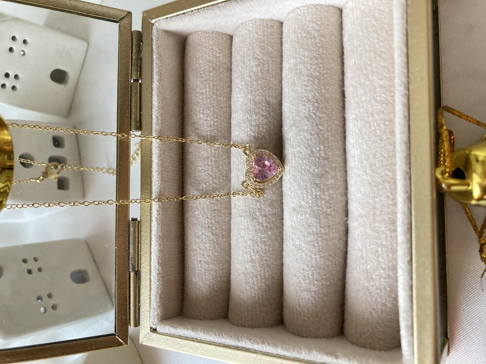 Pandora Pembe Kalp Taşlı Kolye