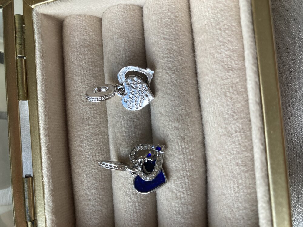Mavi Mineli Kalp Pandora Charm