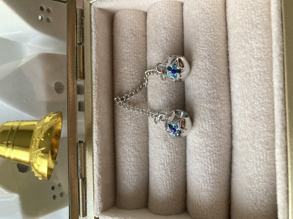 Mavi Taşlı Yıldızlı Zincirli 2’li Pandora Charm