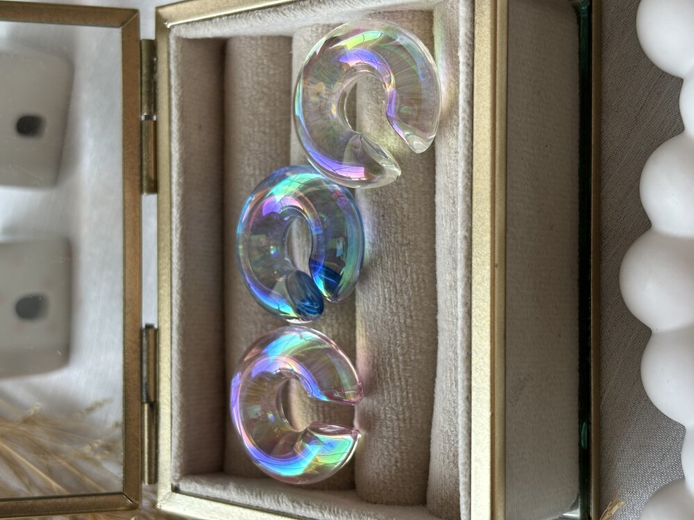 Hologram Kıkırdak Küpe Pembe