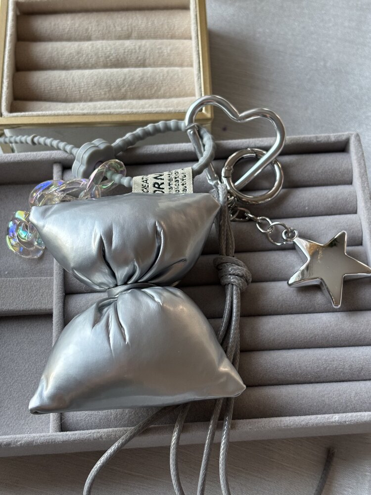 Silver Fiyonk Yıldız Detay Çanta Aksesuarı 