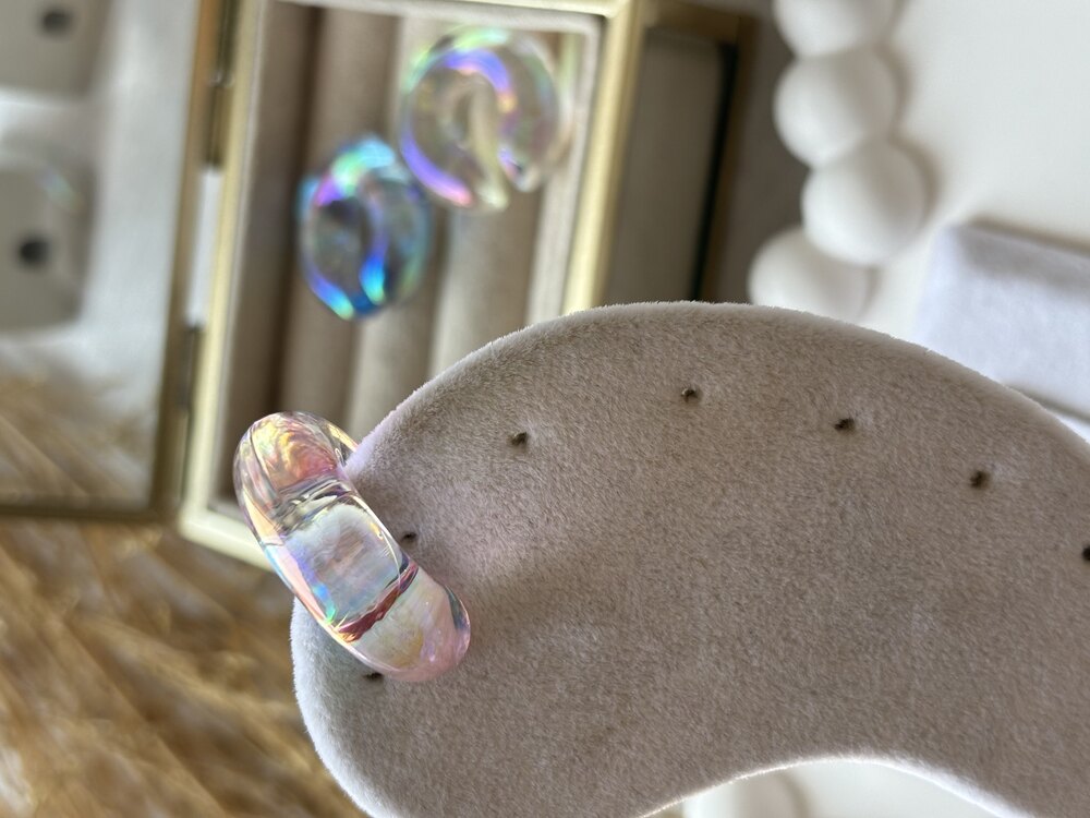Hologram Kıkırdak Küpe Pembe