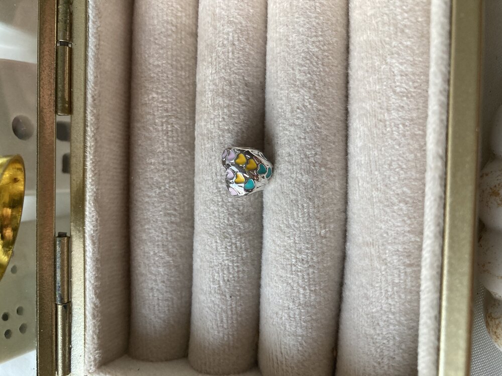 Renkli Mineli Kalp Pandora Charm