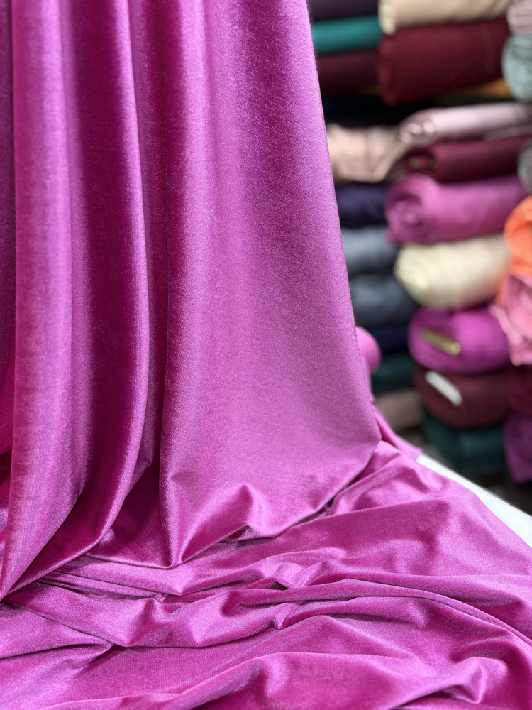 İPEK KADİFE KUMAŞ PEMBE