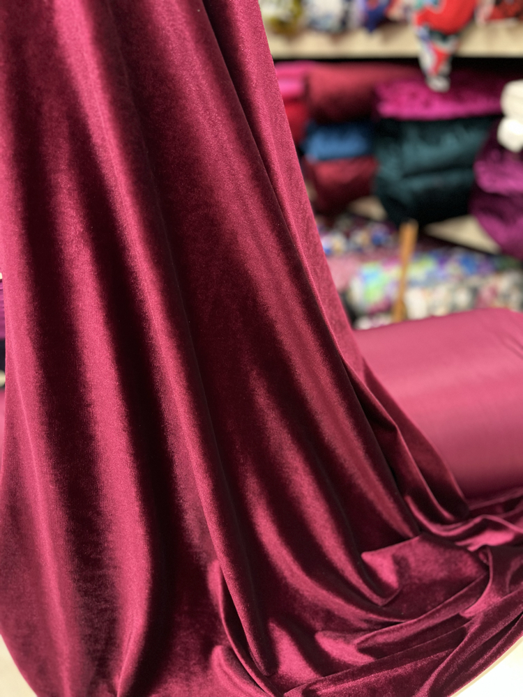 İPEK KADİFE KUMAŞ BORDO