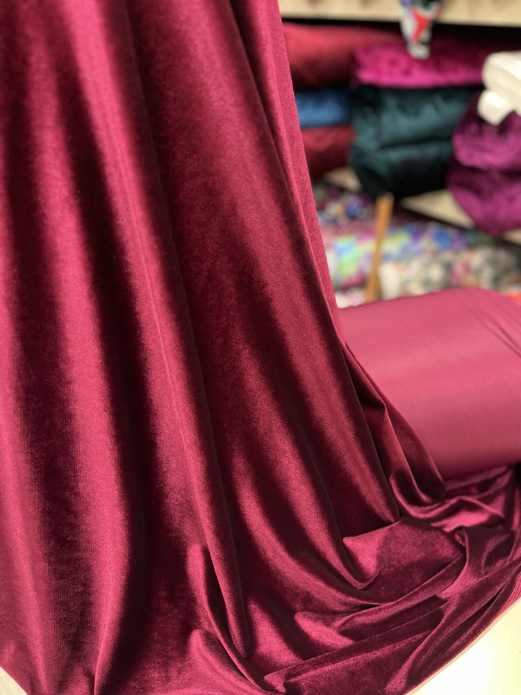 İPEK KADİFE KUMAŞ BORDO