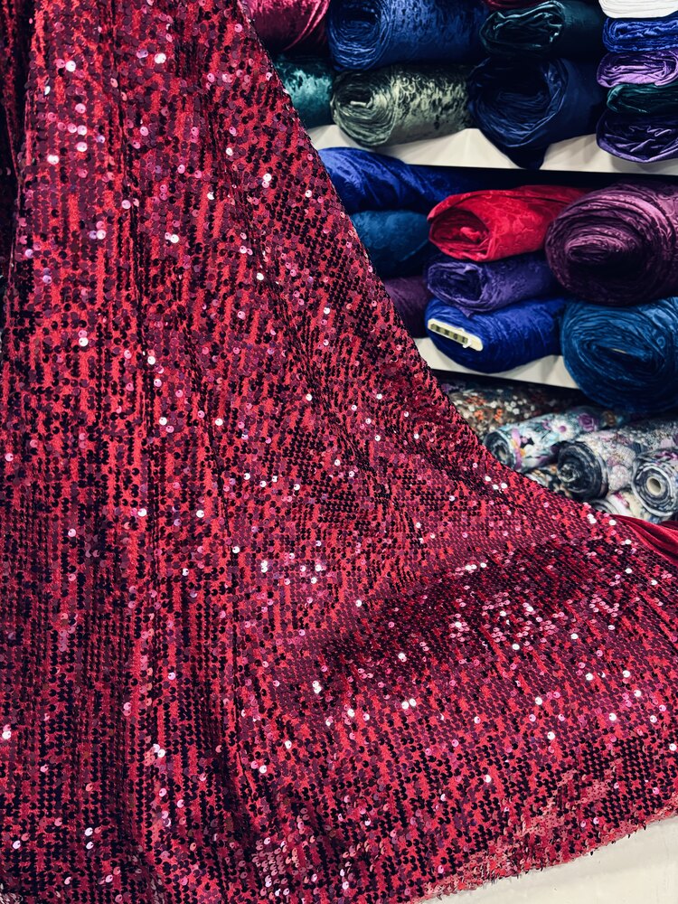 BORDO KADİFE PULLU