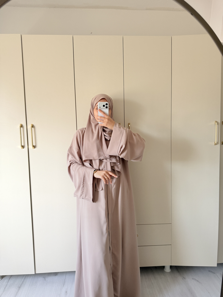 Vizon çıtçıtlı abaya takım