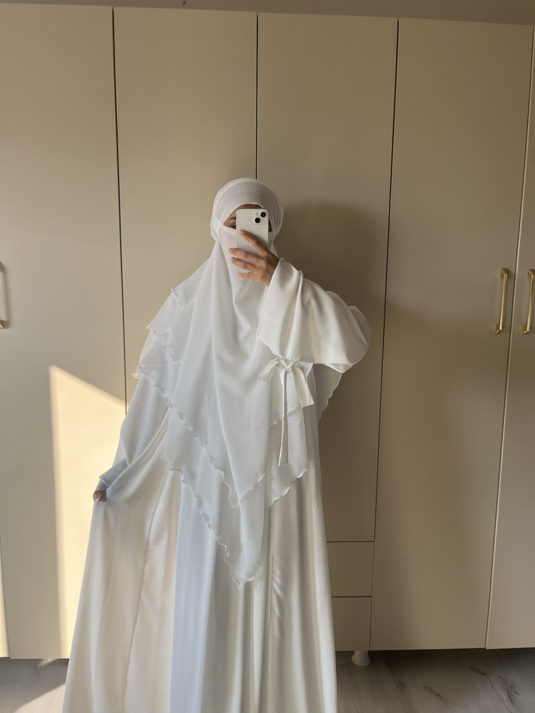 Dubai ipeği abaya takım