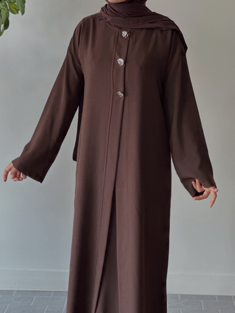 3 düğmeli abaya takım