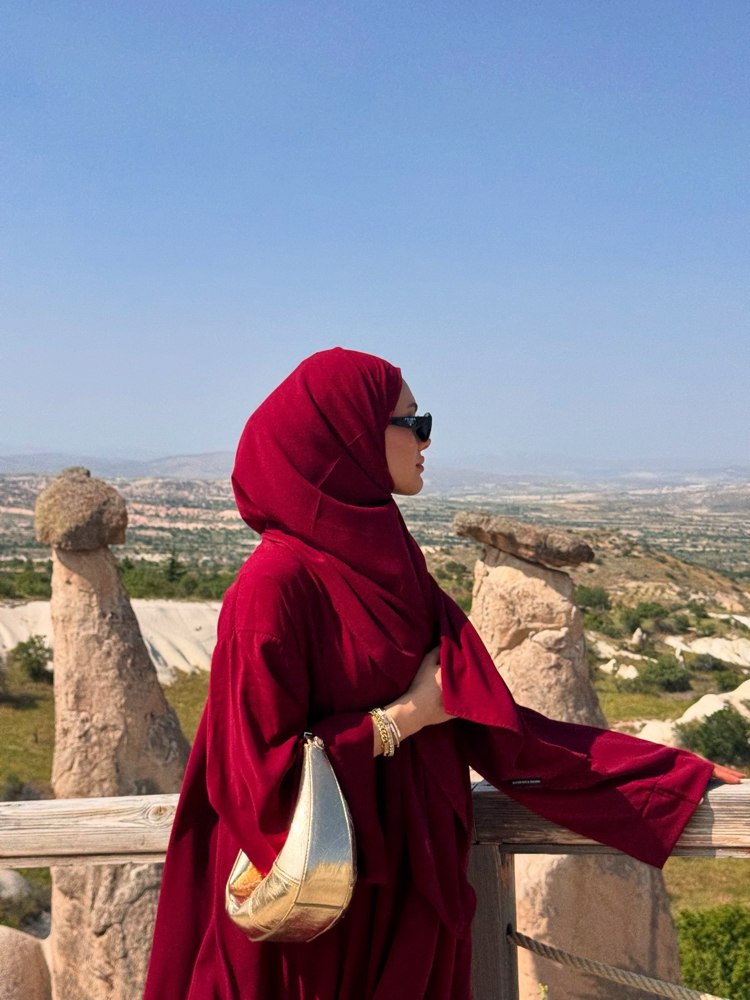 Bordo abaya takım