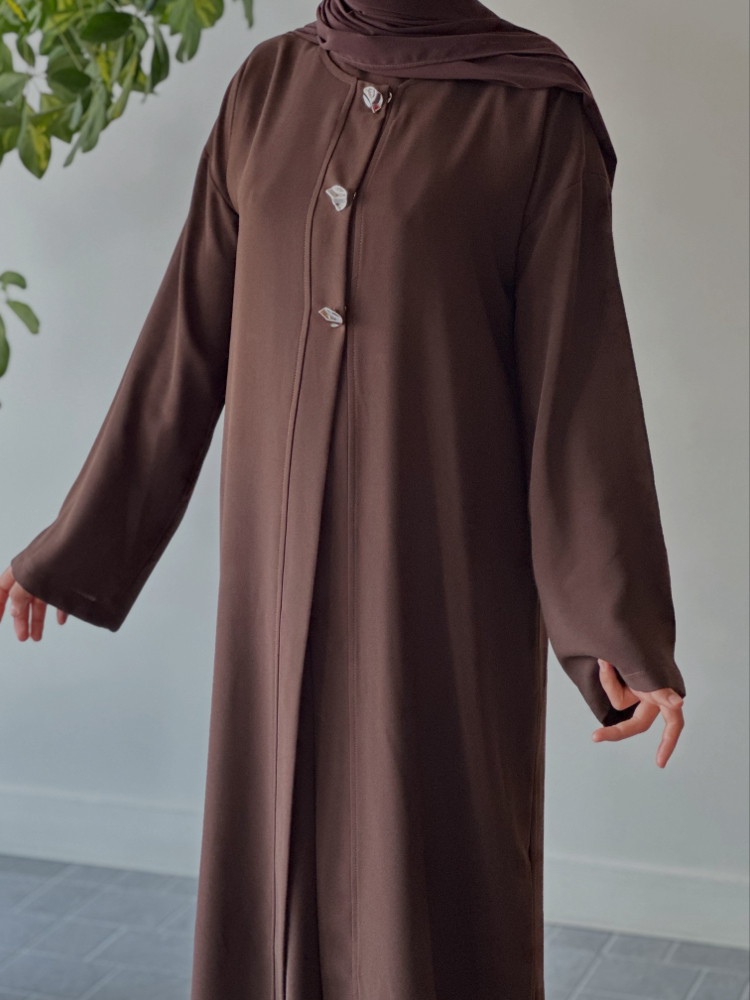 3 düğmeli abaya takım